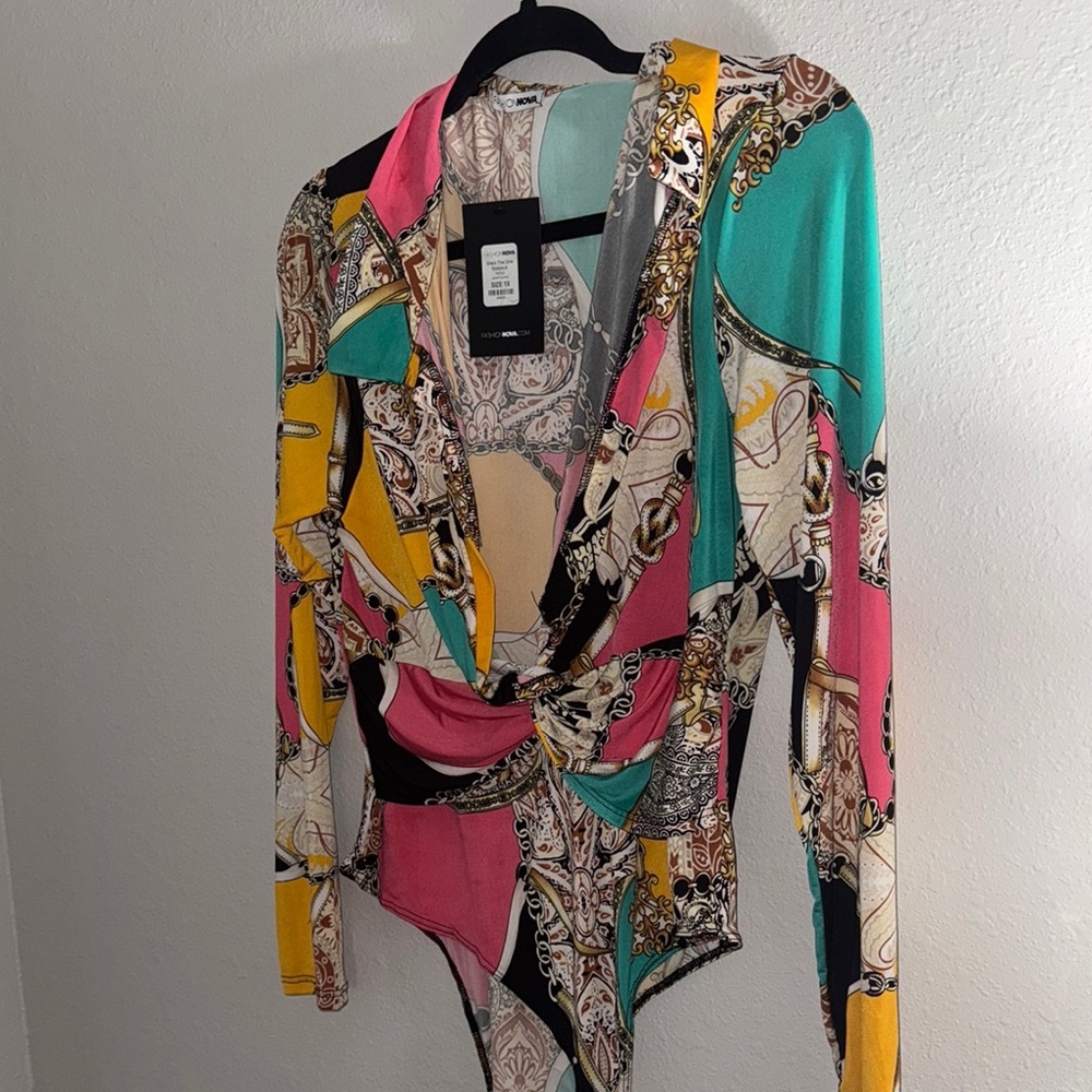 Colorful Long Sleeve Wrap Dress